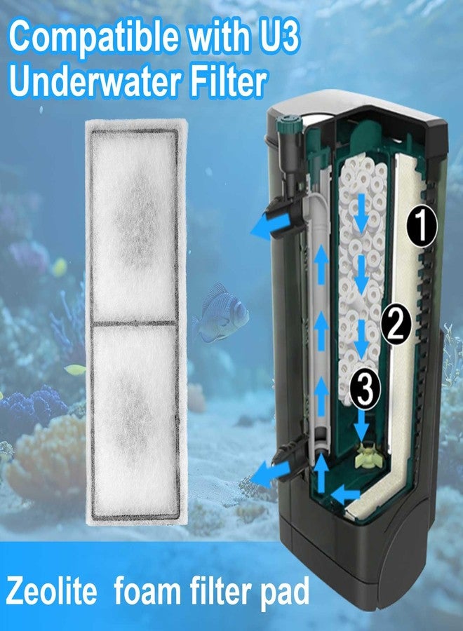 Nosiny 10 Pack Filter Foam Cartridge Pad Compatible with Fluval Poly-Max U3 with Zeolite Particles Underwater Sponge Aquarium Underwater Filter Replacement Accessories for Aquarium Fish Tank - Image 4
